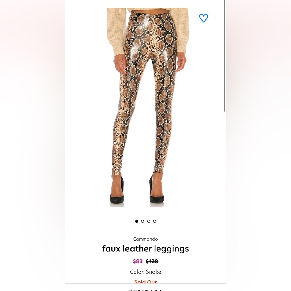 Commando Snake Pattern Faux Leather Leggings